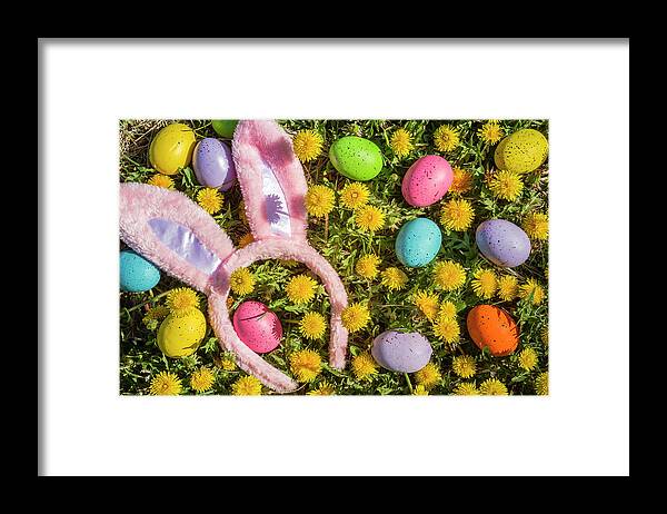 Easter Bunny Framed Print featuring the photograph Pink Easter Bunny Ears by Teri Virbickis