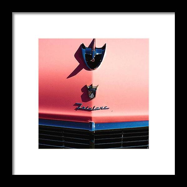 Loves_transports Framed Print featuring the photograph #pink #fairlane #ford #auto by Kerri Ann McClellan