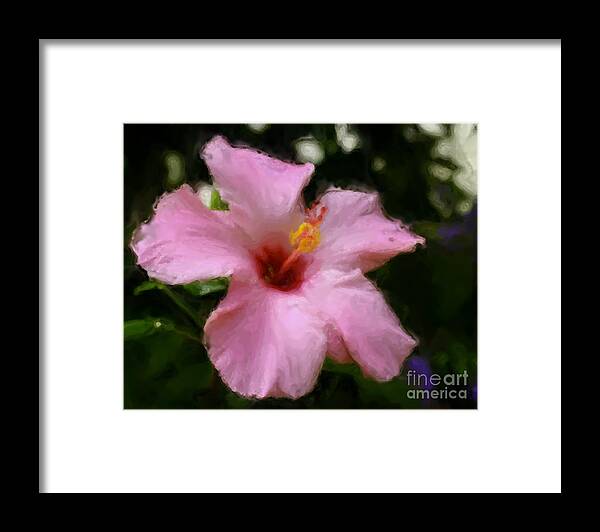 Flower Framed Print featuring the painting Pink Hibiscus by Smilin Eyes Treasures