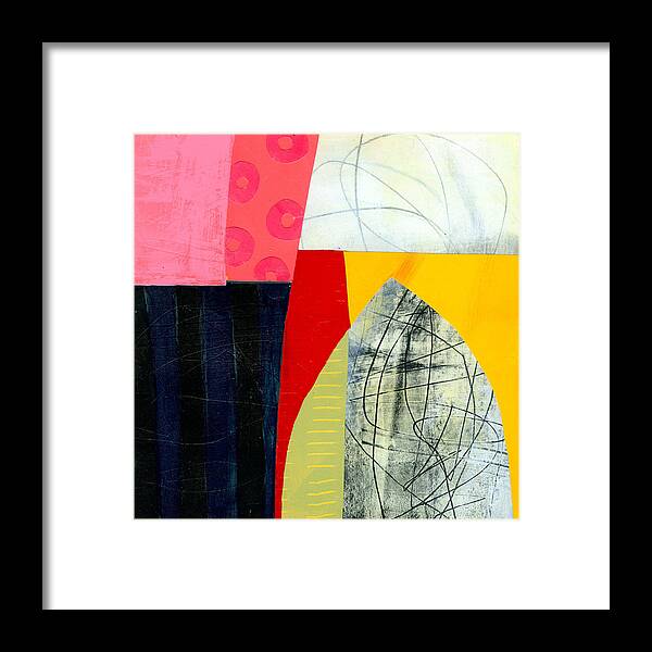  Abstract Art Framed Print featuring the painting Pink Lifesavers by Jane Davies