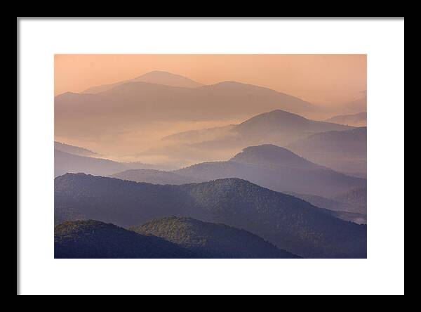 Pink Mountain Layers Framed Print featuring the photograph Pink Mountain Layers by Ken Barrett