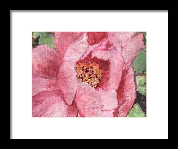 Pink Peony Framed Print featuring the painting Pink Peony by Kristen Abrahamson