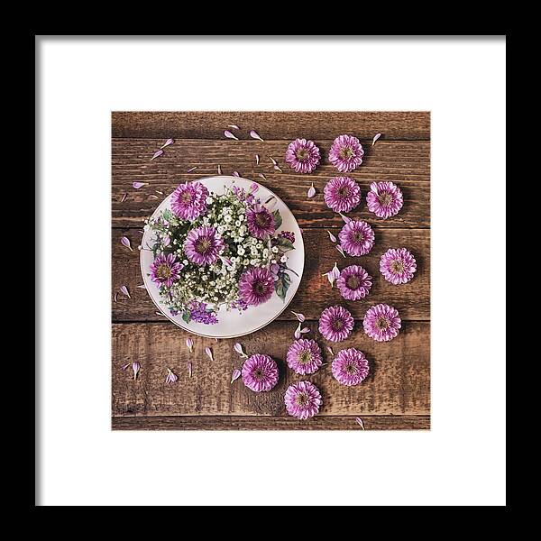 Pink Flower Framed Print featuring the photograph Pink Posies Still Life by Kim Hojnacki