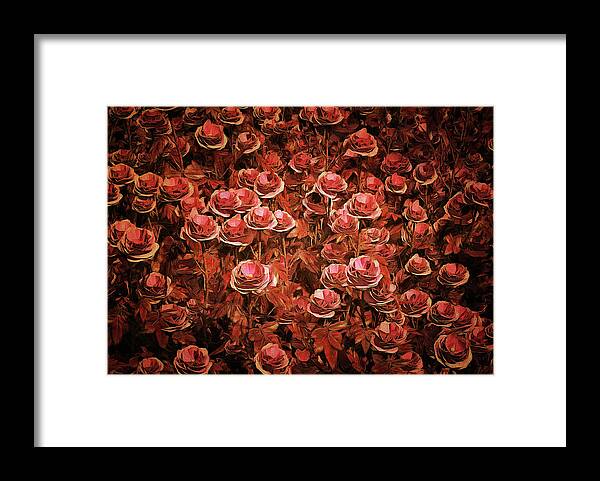 Amber Queen Framed Print featuring the painting Pink roses by Jan Keteleer