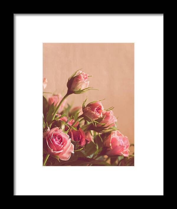 Vintage Framed Print featuring the photograph Pink Roses by Wim Lanclus