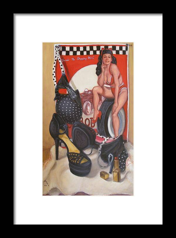 Realism Framed Print featuring the painting Pinup #1 by Donelli DiMaria