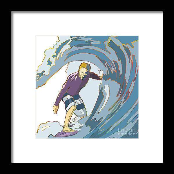 Surfing Framed Print featuring the painting Pipe Dreams by Robin Wiesneth