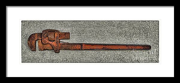 Pipe Wrench Framed Print featuring the photograph Pipe Wrench Made In U S A by Olga Hamilton