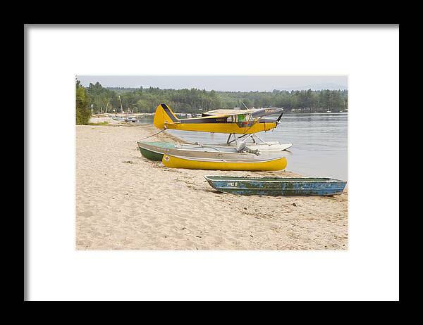 Piper Framed Print featuring the photograph Piper Super Cub Floatplane Near Pond In Maine Canvas Poster Print by Keith Webber Jr