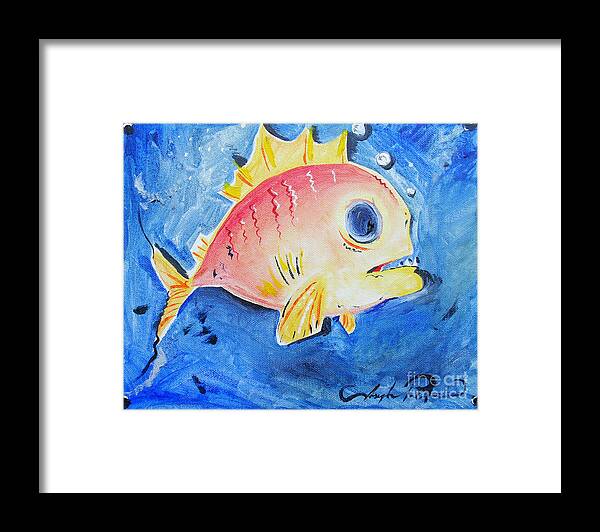 Fish Framed Print featuring the painting Piranha Art by Joseph Palotas