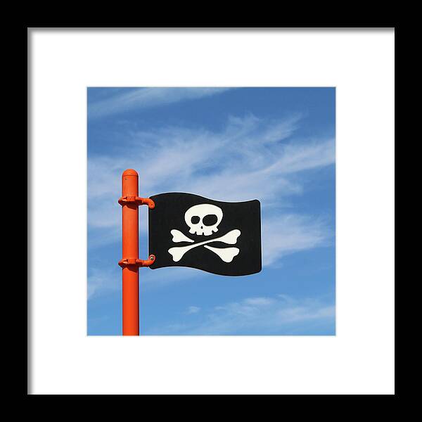 Pirates Framed Print featuring the photograph Pirate Skull and Cross Bones by Art Block Collections