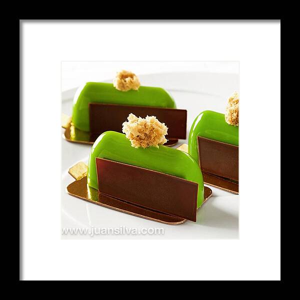 Juansilvaphotosbachour Framed Print featuring the photograph Pistacho Petit Gateaux, Made By The by Juan Silva