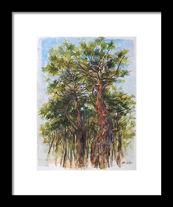 Cape Cod Framed Print featuring the painting Pitch Pines, Cape Cod by Peter Salwen