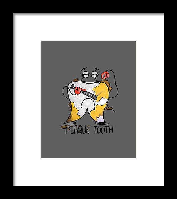 Plaque Tooth T-shirt Framed Print featuring the painting Plaque Tooth T-shirt by Anthony Falbo