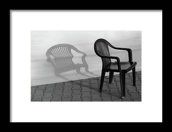 Large Shadow Framed Print featuring the photograph Plastic Chair Shadow 1 by Prakash Ghai