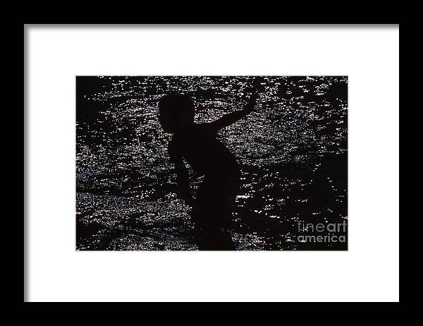 Child Framed Print featuring the photograph Playing in the Water by Edward R Wisell