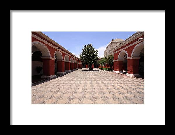Santa Catalina Monastery Framed Print featuring the photograph Plaza At Santa Catalina Monastery by Aidan Moran