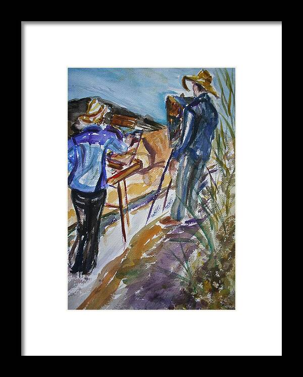 Impressionist Framed Print featuring the painting Plein Air Painters - Original Watercolor by Quin Sweetman