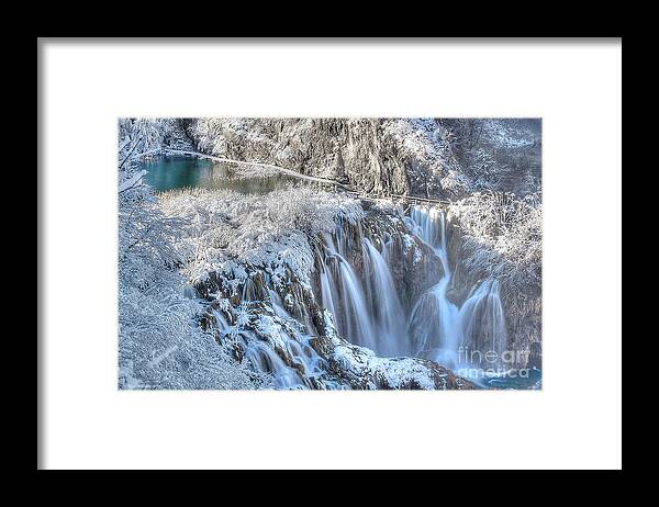 Plitvice Framed Print featuring the photograph Plitvice Winter by Peter Kennett
