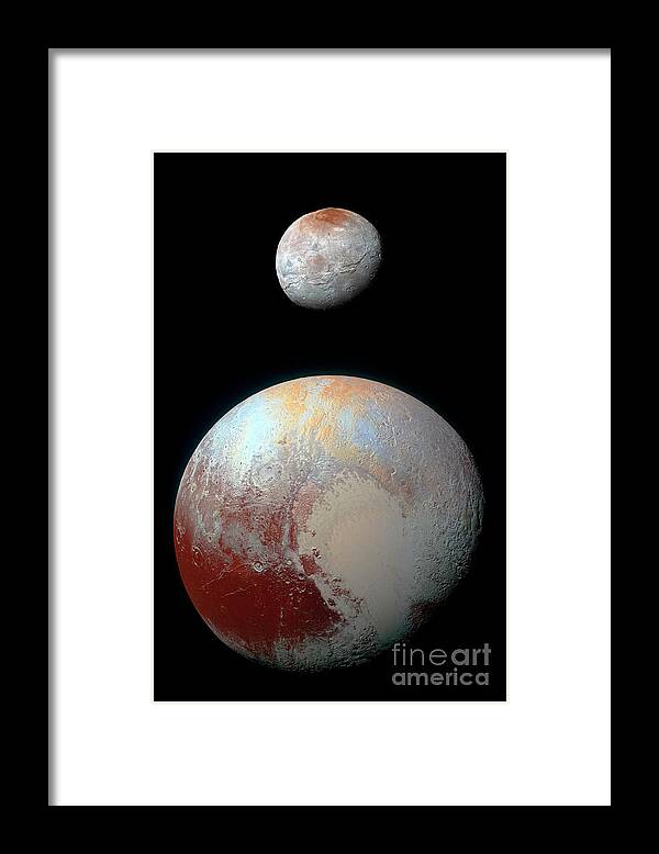 Nasa Framed Print featuring the photograph Pluto and Charon by Nicholas Burningham