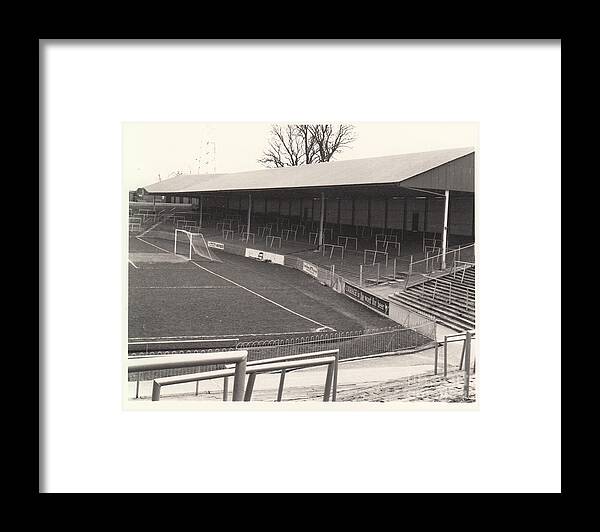  Framed Print featuring the photograph Plymouth Argyle - Home Park - Devonport End 1 - BW - 1960s by Legendary Football Grounds