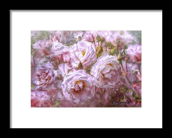 Florals Framed Print featuring the digital art Pocket Full Of Roses by Kari Nanstad