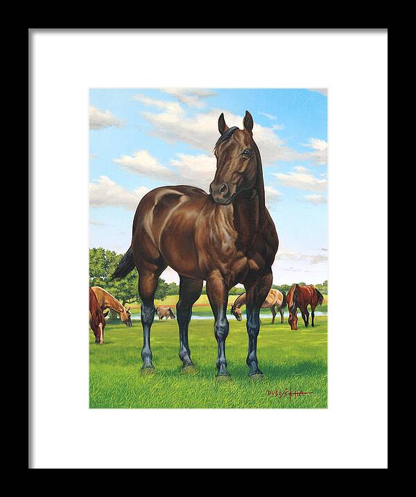 Quarterhorse Painting Framed Print featuring the painting Poco Bueno by Howard Dubois