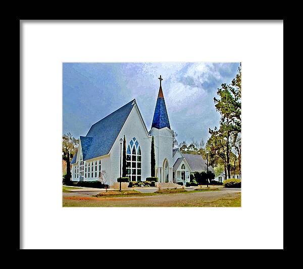 Church Framed Print featuring the painting Point Clear Alabama St. Francis Church by Michael Thomas