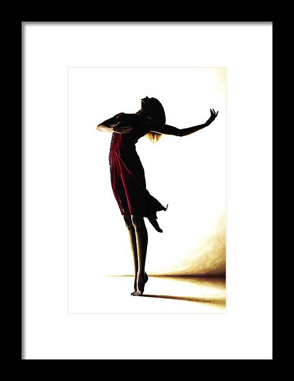 Ballet Framed Print featuring the painting Poise in Silhouette by Richard Young