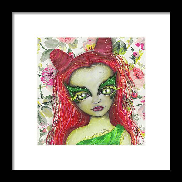 Poison Ivy Framed Print featuring the painting Poison Ivy by Abril Andrade