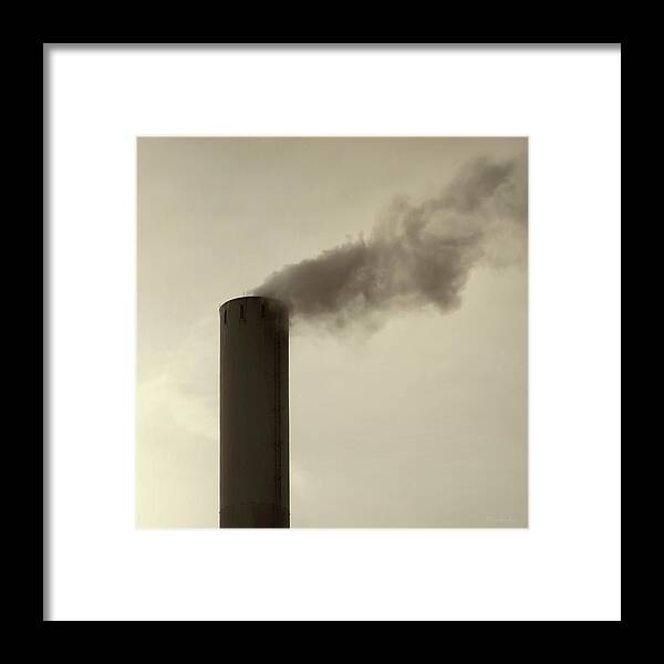 Chimney Framed Print featuring the photograph Pollution by Wim Lanclus