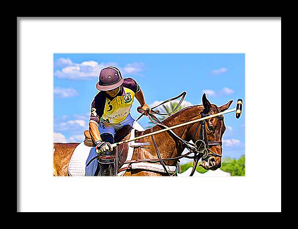 Alicegipsonphotographs Framed Print featuring the photograph Polo Swing by Alice Gipson