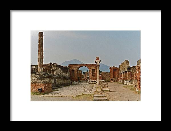 Ancient Ruins Framed Print featuring the photograph Pompeii today by Bess Carter