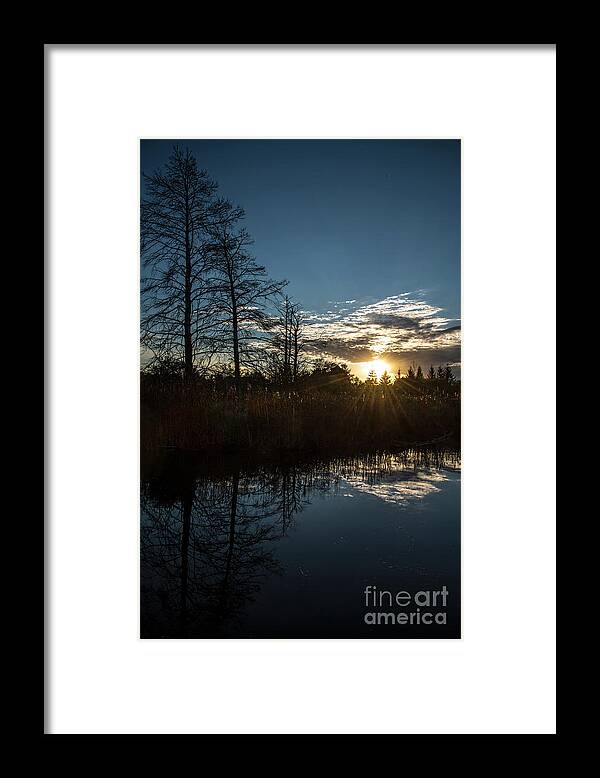 Pond Framed Print featuring the photograph Pond at Sunset-Rawlinson Park by Steve Somerville