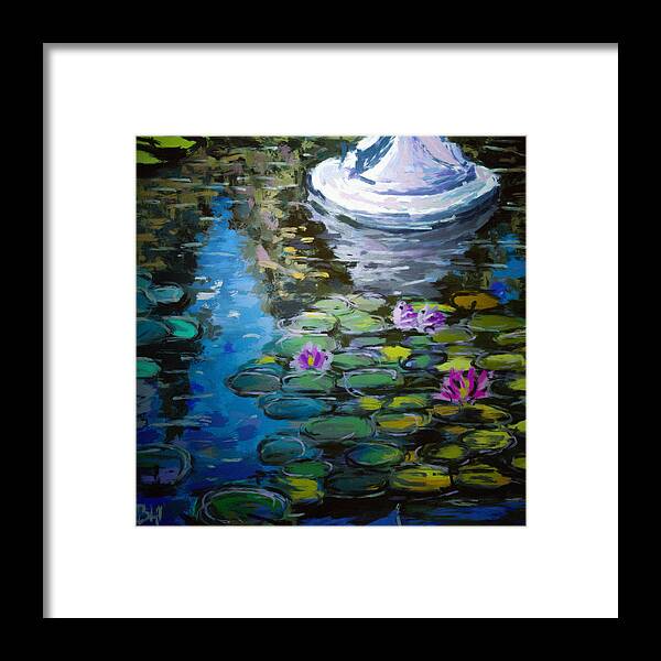 Pond Framed Print featuring the painting Pond In Monet Garden by Vit Nasonov
