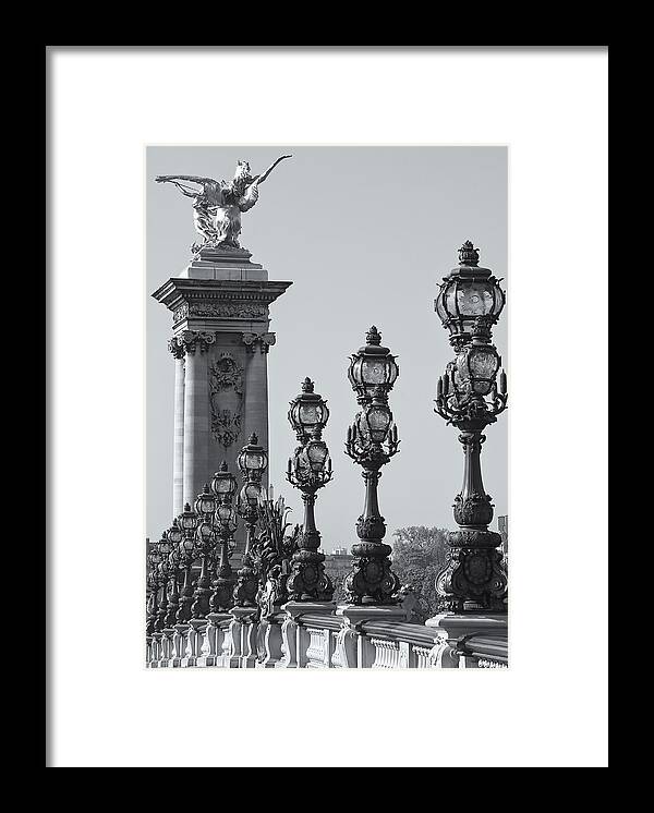 Clarence Holmes Framed Print featuring the photograph Pont Alexander III Detail BW by Clarence Holmes
