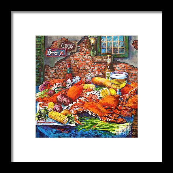 New Orleans Food Framed Print featuring the painting Pontchartrain Crabs by Dianne Parks