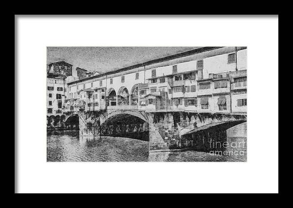 Ponte Vecchio Framed Print featuring the digital art Ponte Vecchio by Edward Fielding