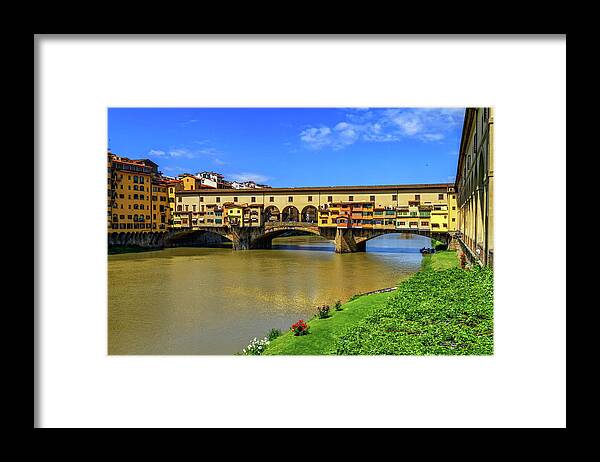 Ponte Framed Print featuring the photograph Ponte vecchio, Florence, Firenze, Italia by Elenarts - Elena Duvernay photo