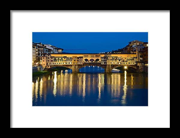 Ponte Framed Print featuring the photograph Ponte Vecchio by Frozen in Time Fine Art Photography