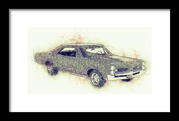 Pontiac Gto Framed Print featuring the mixed media Pontiac GTO - 1967 - Automotive Art - Car Posters by Studio Grafiikka