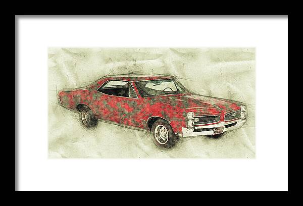 Pontiac Gto Framed Print featuring the mixed media Pontiac GTO 2 - 1967 - Automotive Art - Car Posters by Studio Grafiikka