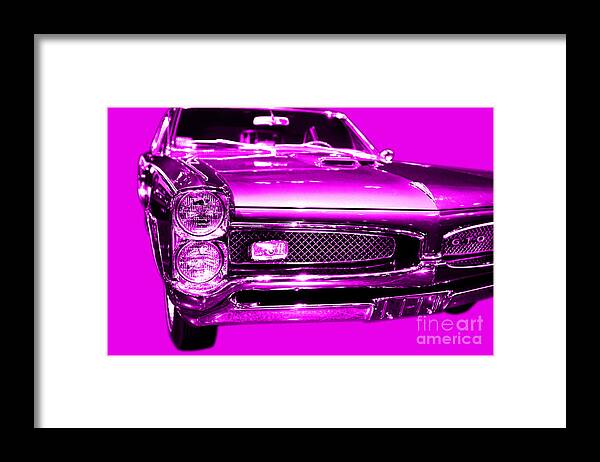 Popart Framed Print featuring the photograph Pontiac GTO Magenta by Wingsdomain Art and Photography