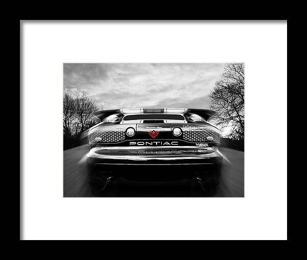 Pontiac Firebird Framed Print featuring the photograph Pontiac Trans Am Rear in Black and White by Gill Billington
