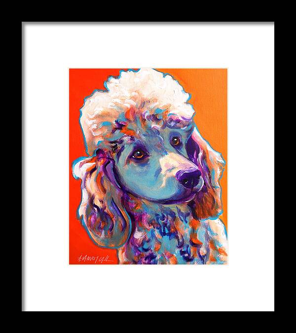 Poodle Framed Print featuring the painting Poodle - Bonnie by Dawg Painter