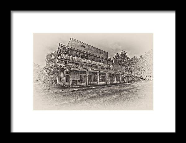Old Buildings Framed Print featuring the photograph Poole's Crossroad in Sepia by Harry B Brown