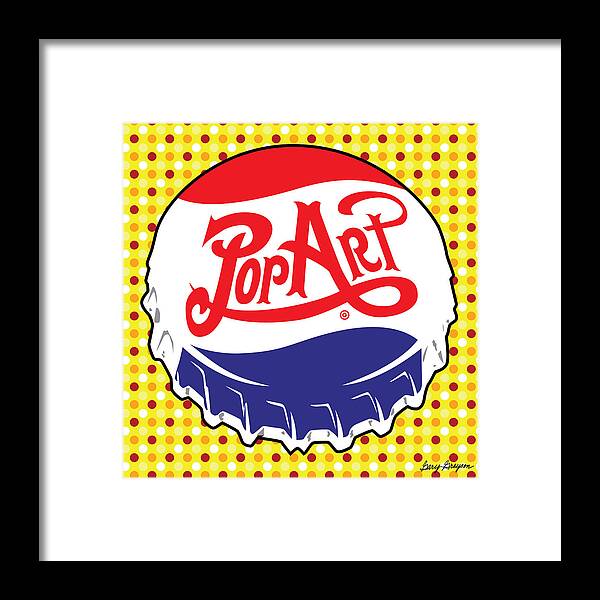 Digital Framed Print featuring the painting Pop Art Bottle Cap by Gary Grayson