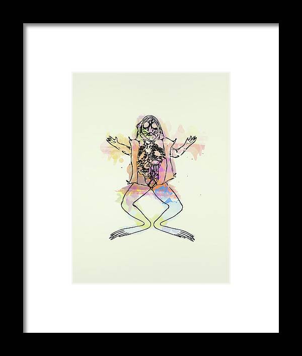 Conceptual Framed Print featuring the digital art Pop Goes Frog 1 by Keshava Shukla
