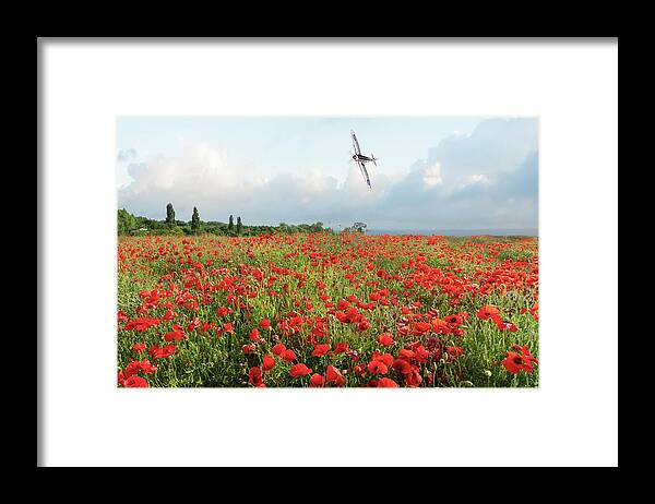 Spitfire Framed Print featuring the photograph Poppies and SIlver Spitfire by Gary Eason