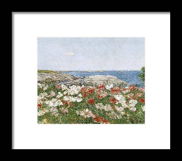Frederick Childe Hassam (american Framed Print featuring the painting Poppies on the Isles of Shoals by MotionAge Designs